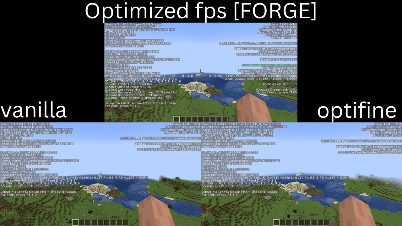 Screenshot modpacku Optimized fps (1/1)
