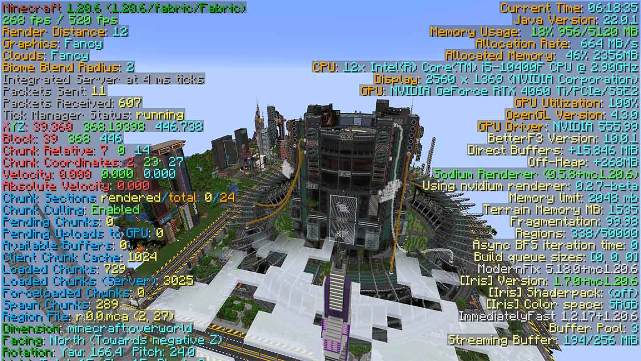 Screenshot des Modpacks SparkleFlake's Optimization pack (3/3)