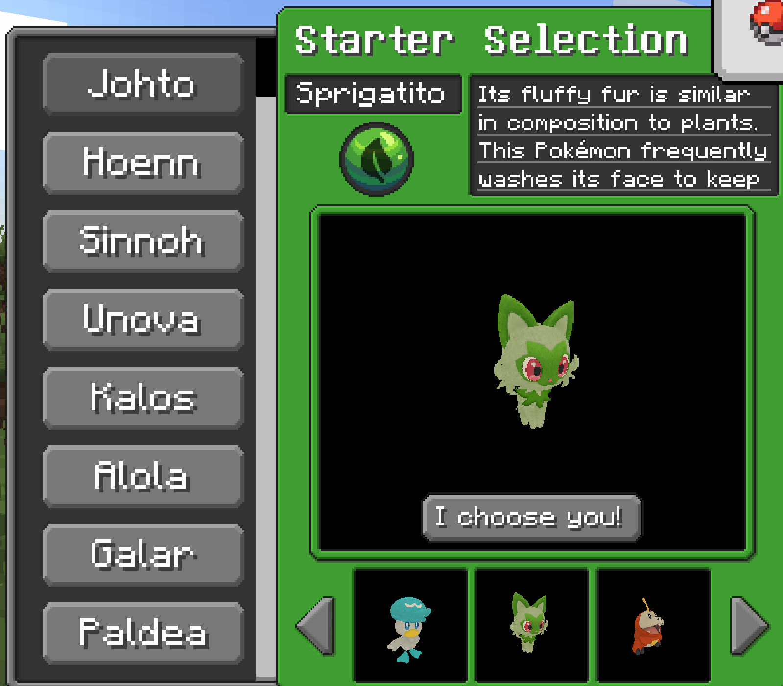 Screenshot modpacku Cobblemon Generations Modpack (Fabric) (1/3)