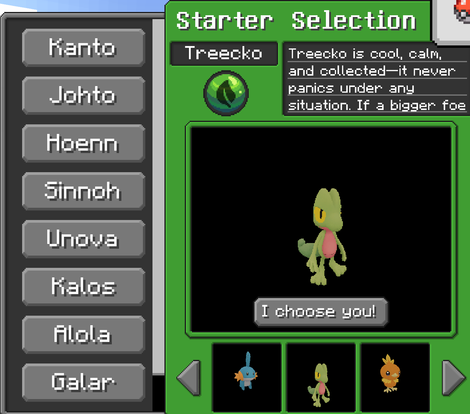 Screenshot modpacku Cobblemon Generations Modpack (Fabric) (3/3)