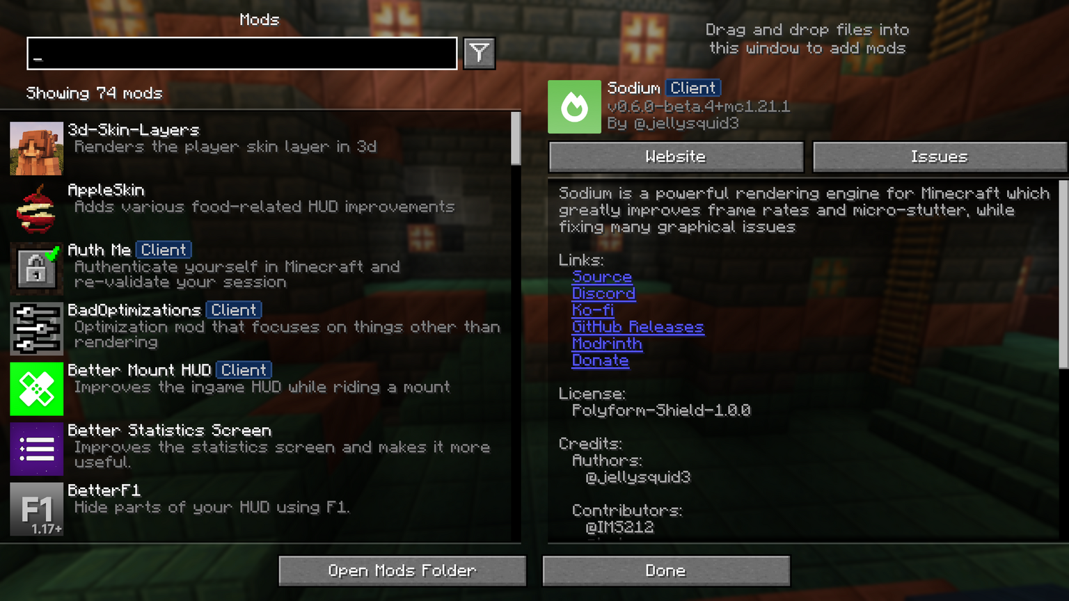 Screenshot modpacku Client+ (3/3)